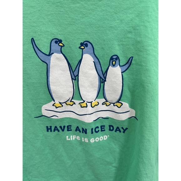 Life is Good Crusher Tee‎ Penguin Graphic Print Short Sleeve Top XL - Picture 2 of 5
